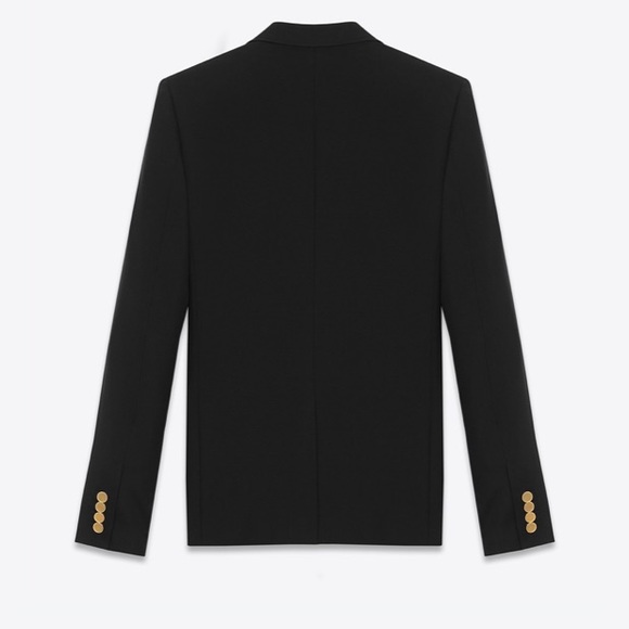 Saint Laurent black virgin wool gabardine blazer - Picture 2 of 8